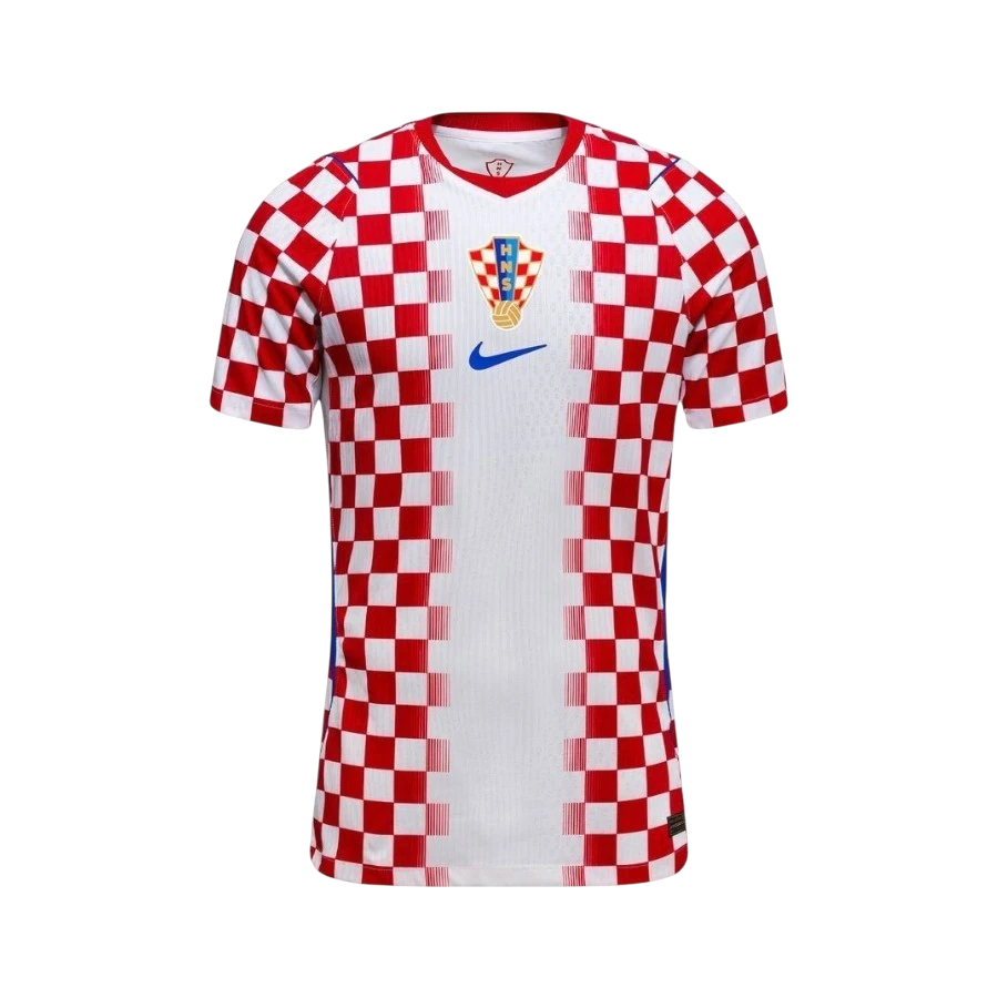 Camiseta de fútbol de Croacia 1ª equipación 2026 de CeFutShop, con diseño de cuadros rojos y blancos, cuello redondo y logo de Nike.