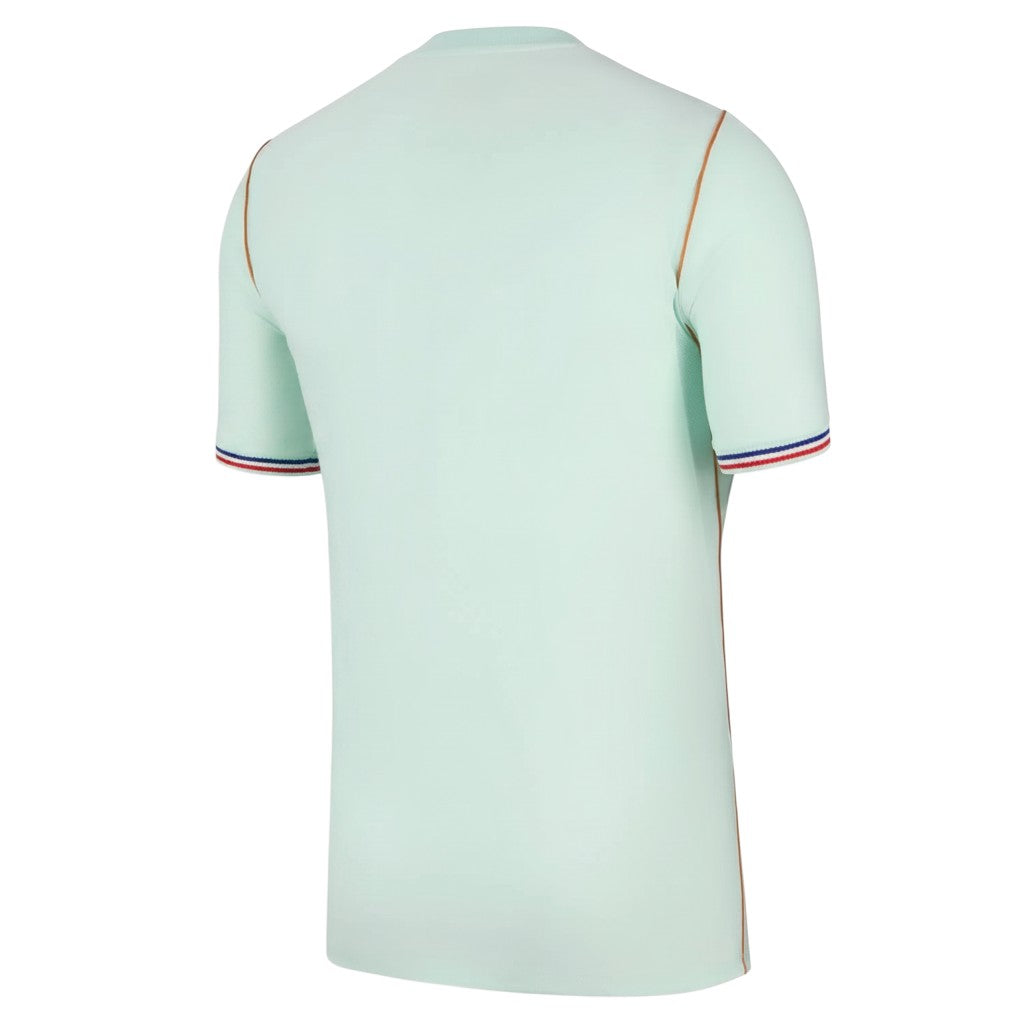 Camiseta de fútbol CeFutShop Francia 2ª equipación 2026, color menta, con detalles en las mangas y costuras laterales.
