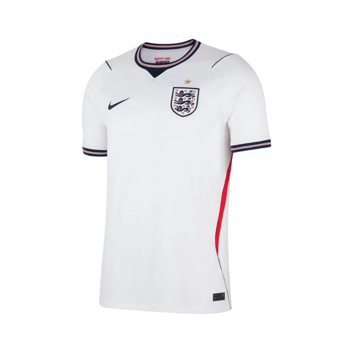 Camiseta de fútbol blanca de la 1ª equipación de Inglaterra 2026 de CeFutShop con detalles en azul marino y rojo.