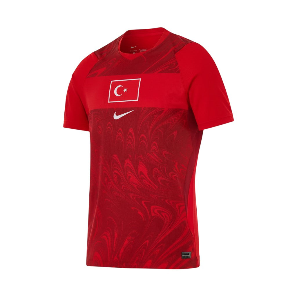 Camiseta de fútbol roja de la primera equipación de Turquía 2026 de CeFutShop con la bandera nacional y el logo de Nike.