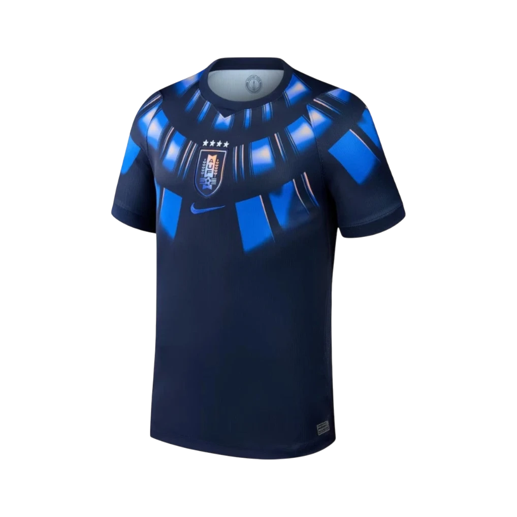 Camiseta de fútbol azul marino de Uruguay 2ª equipación 2026 de CeFutShop con diseño moderno y elegante.